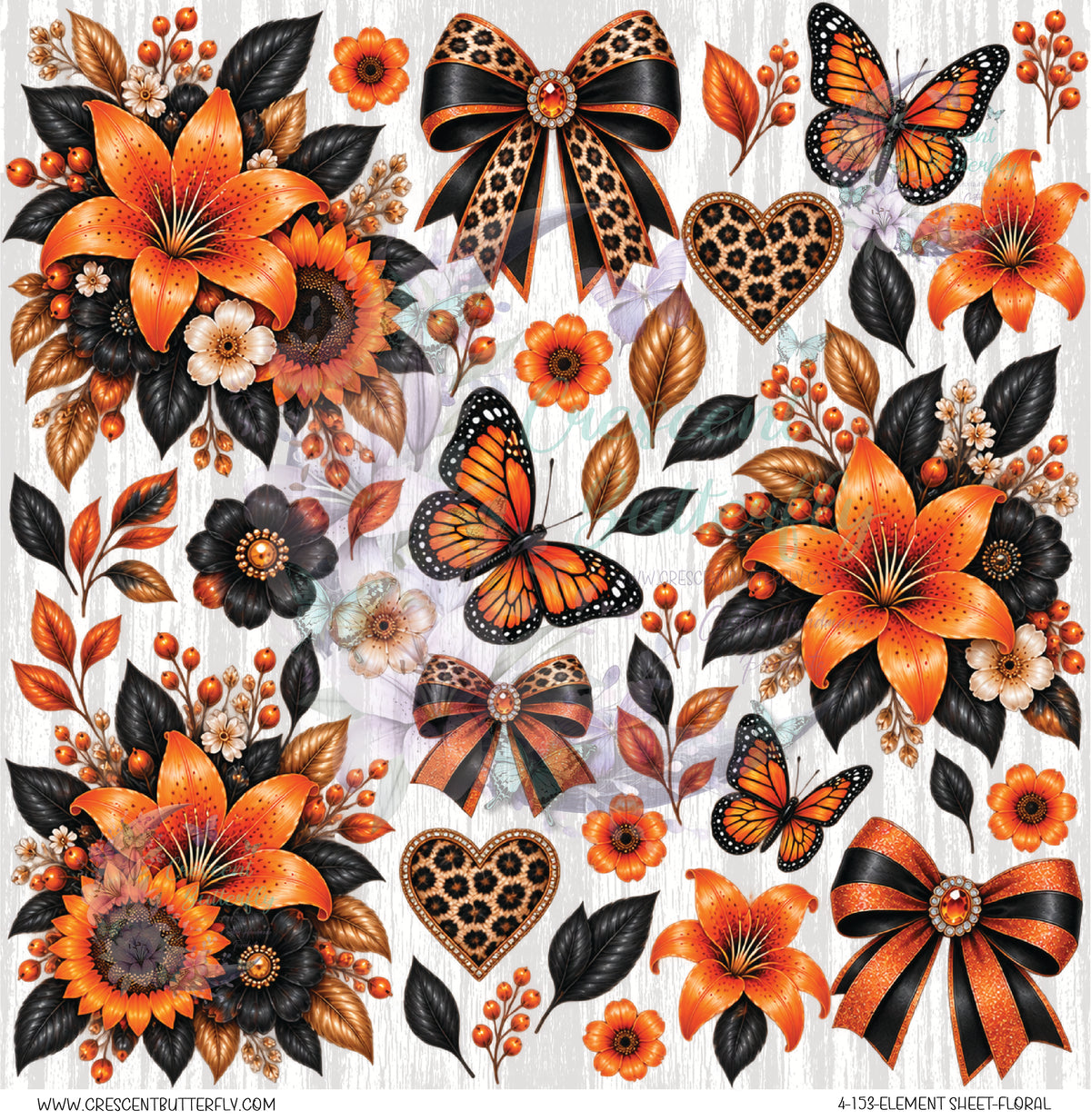 4-153-Element Sheet-Floral UV DTF