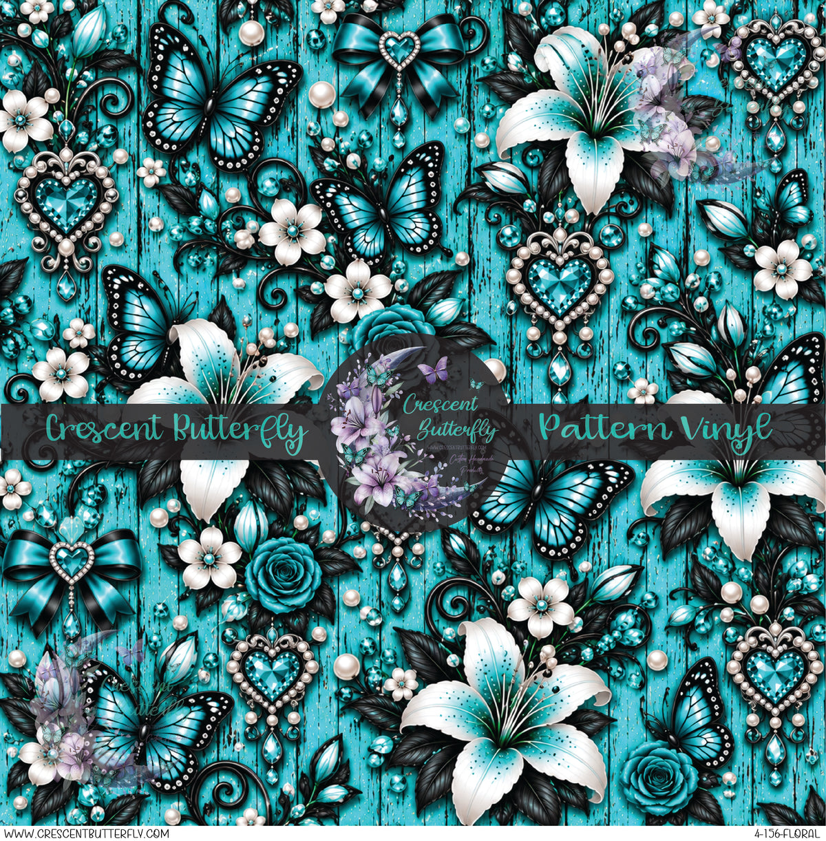 4-156-Floral Printed Vinyl Sheet/Wrap