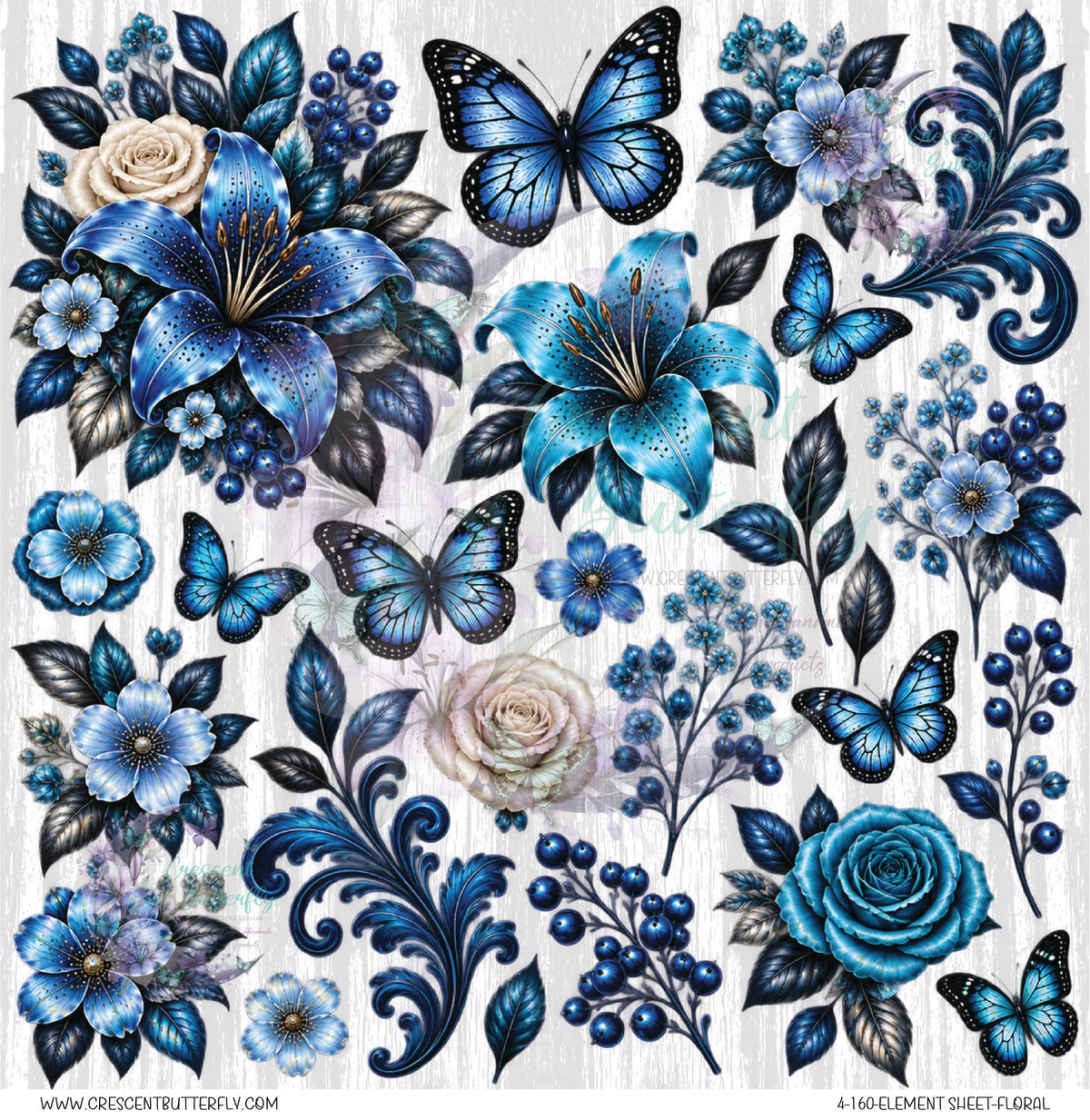 4-160-Element Sheet-Floral UV DTF