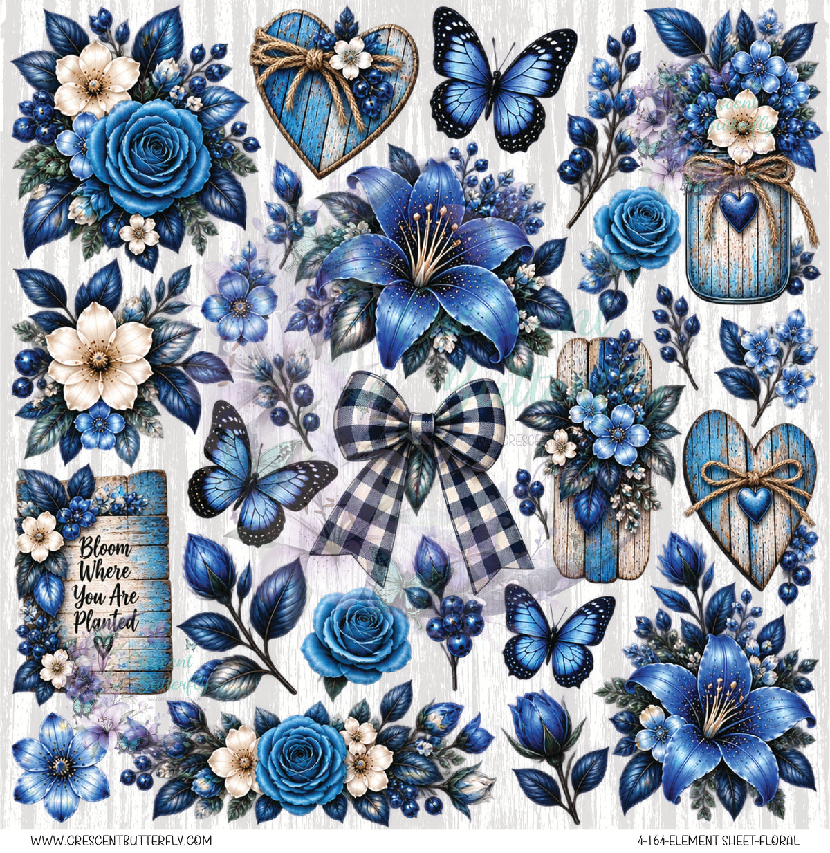 4-164-Element Sheet-Floral UV DTF