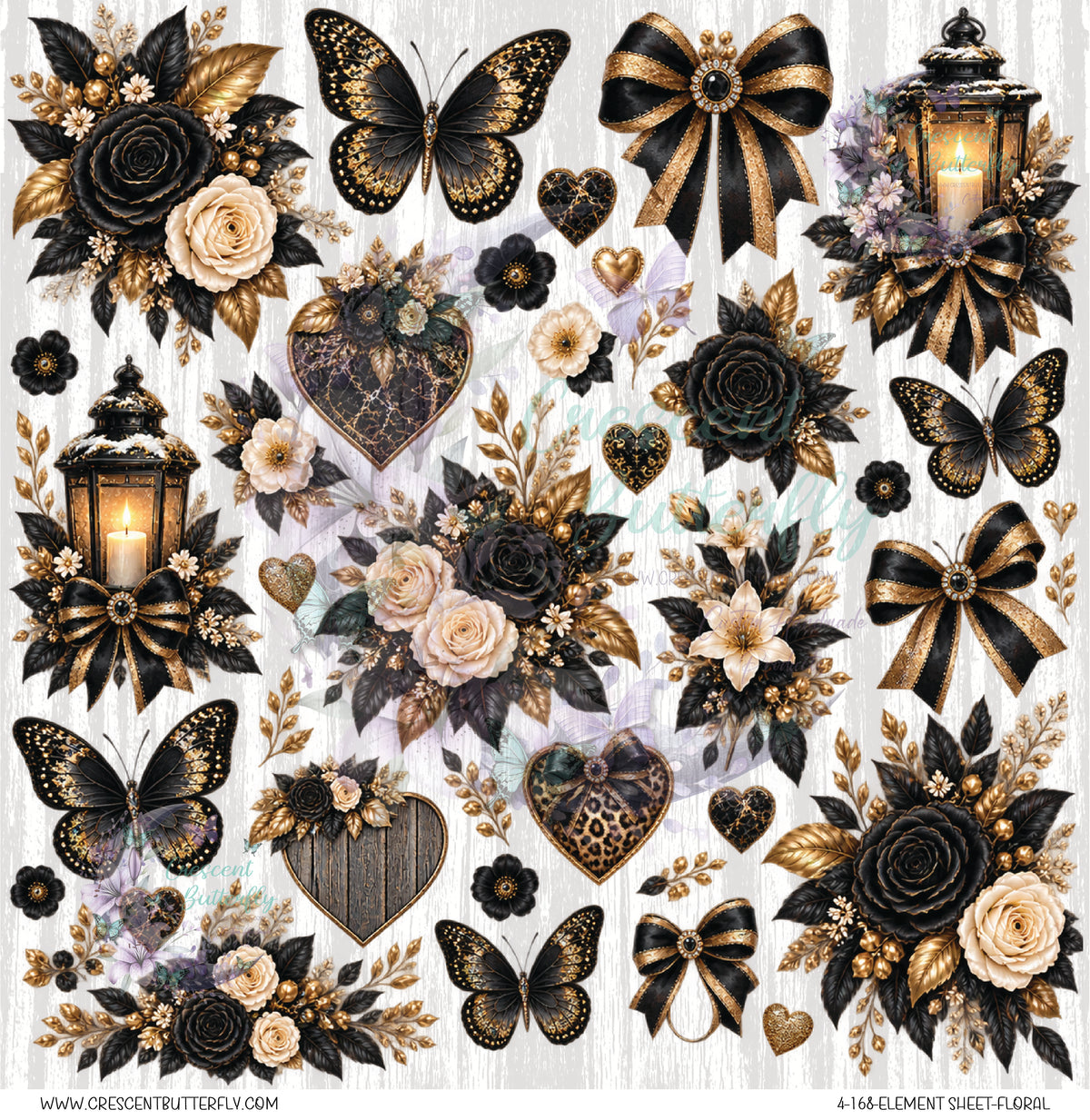 4-168-Element Sheet-Floral UV DTF