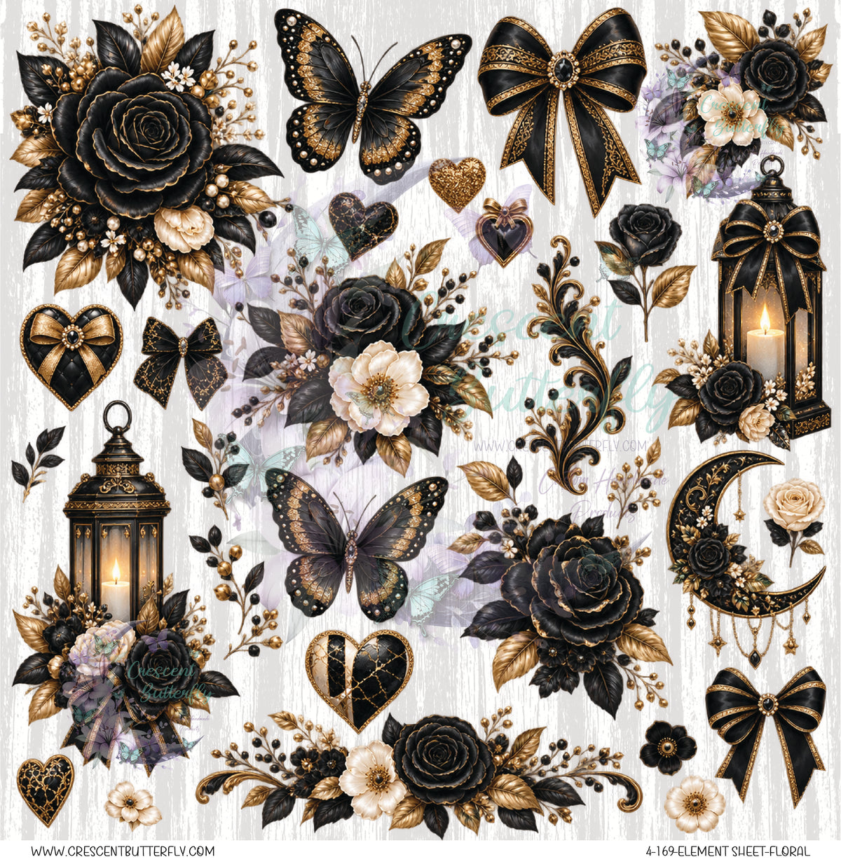 4-169-Element Sheet-Floral UV DTF