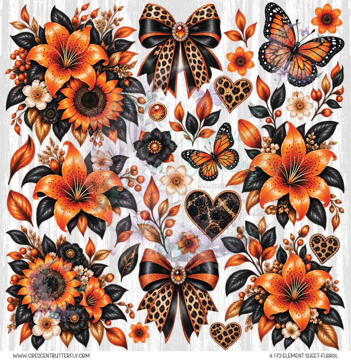 4-172-Element Sheet-Floral UV DTF