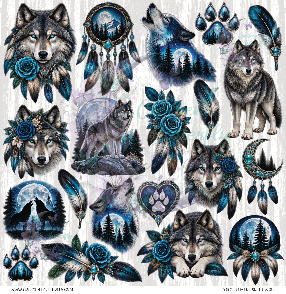 5-005-Element Sheet-Wolf UV DTF