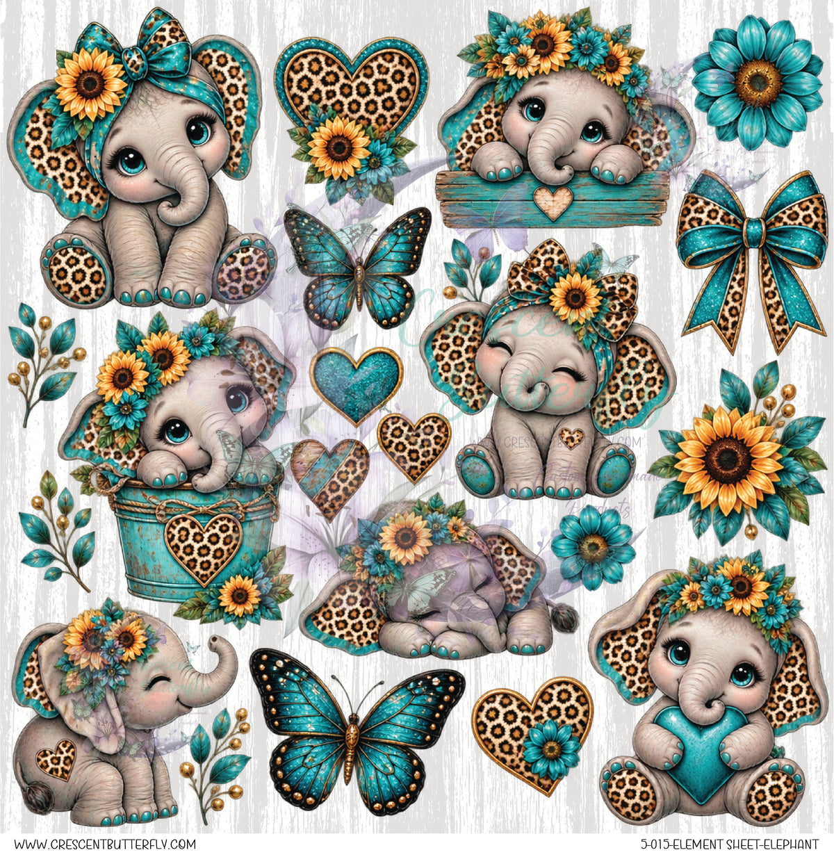 5-015-Element Sheet-Elephant UV DTF