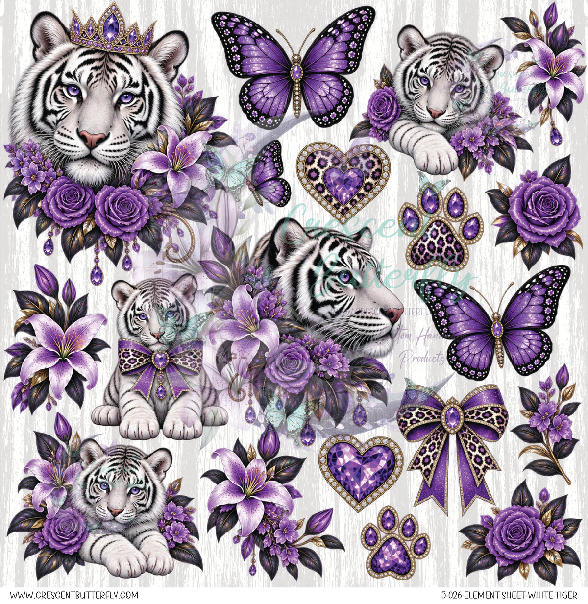 5-026-Element Sheet-White Tiger UV DTF