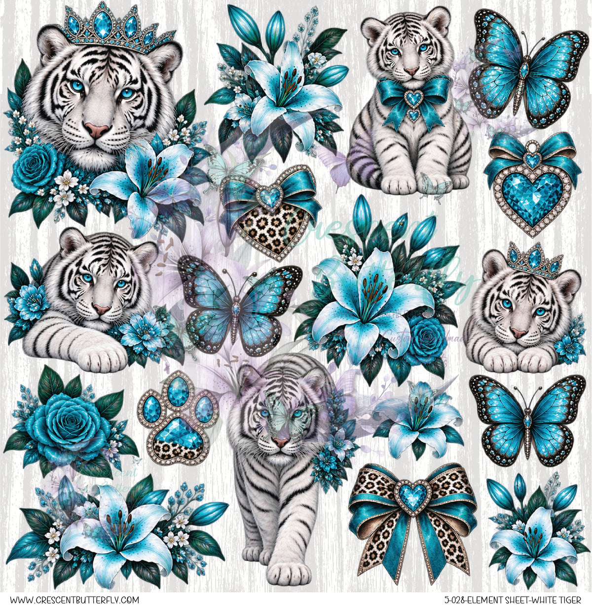 5-028-Element Sheet-White Tiger UV DTF