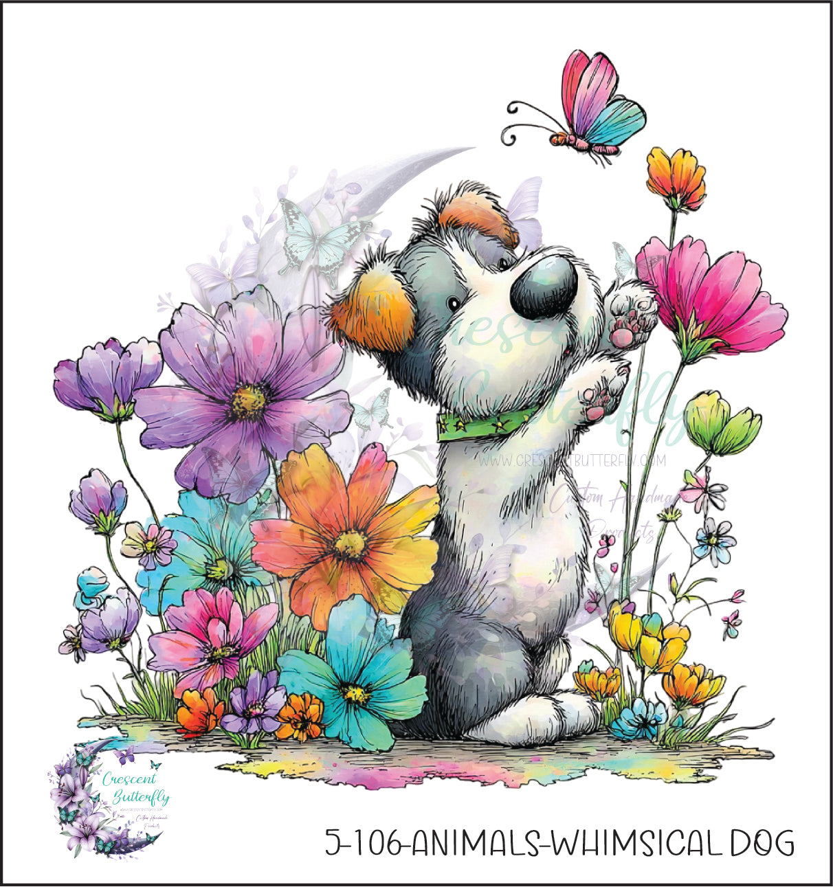 5-106-Animals-Whimsical Dog UV DTF Decal