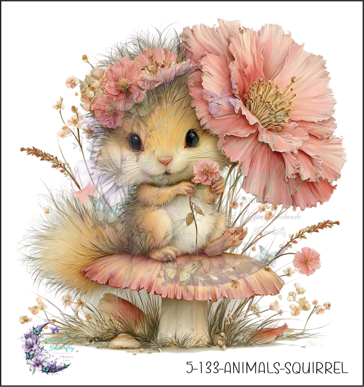 5-133-Animals-Squirrel UV DTF Decal