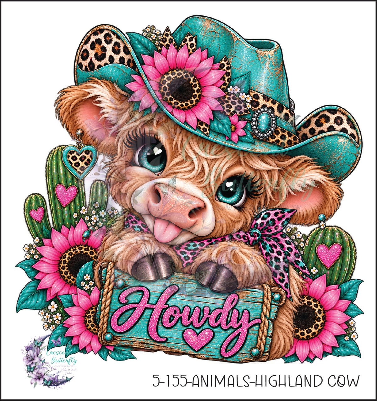 5-155-Animals-Highland cow UV DTF Decal