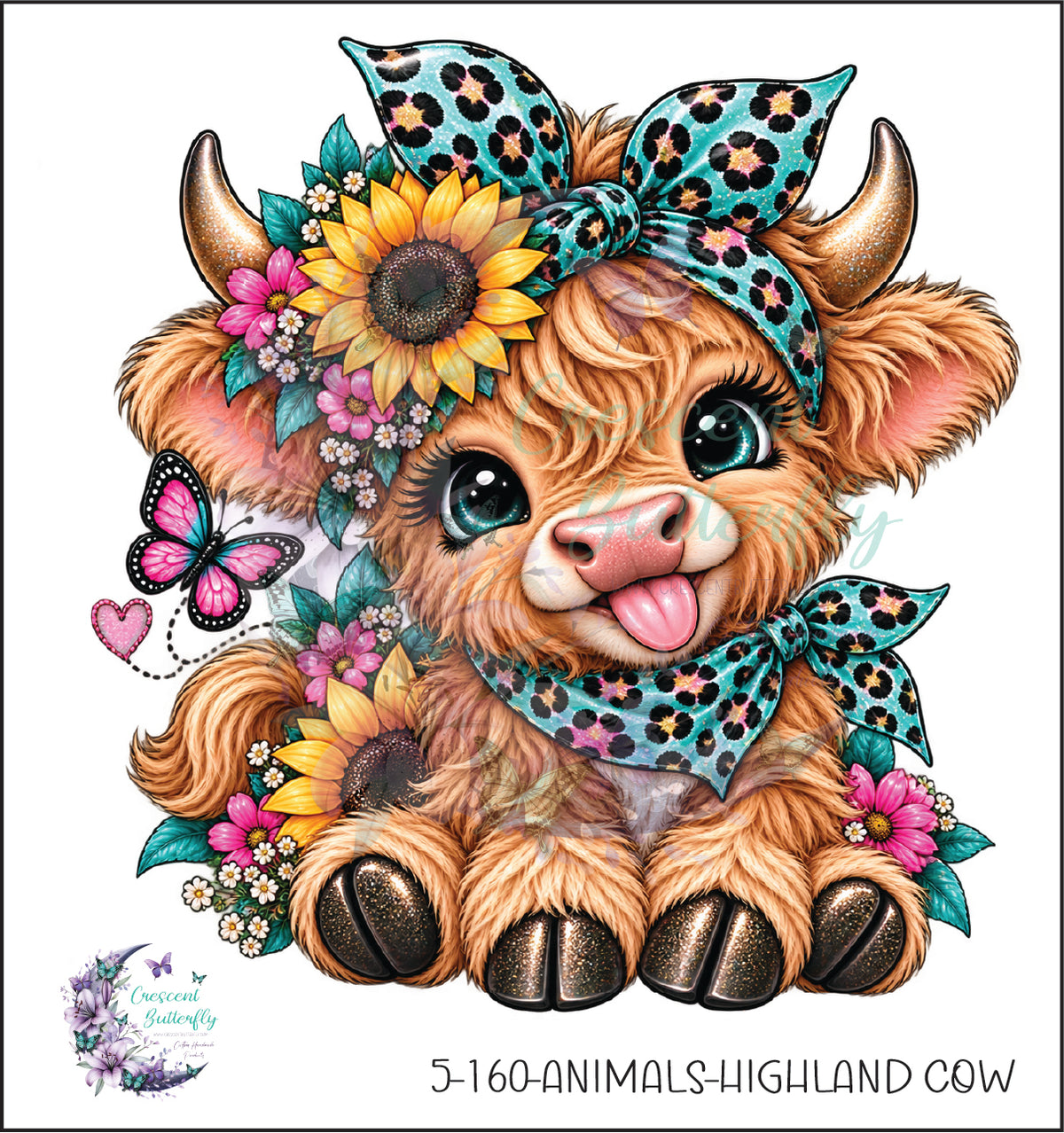 5-160-Animals-Highland Cow UV DTF Decal