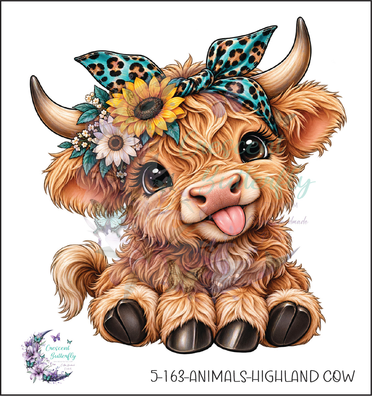 5-163-Animals-Highland Cow UV DTF Decal