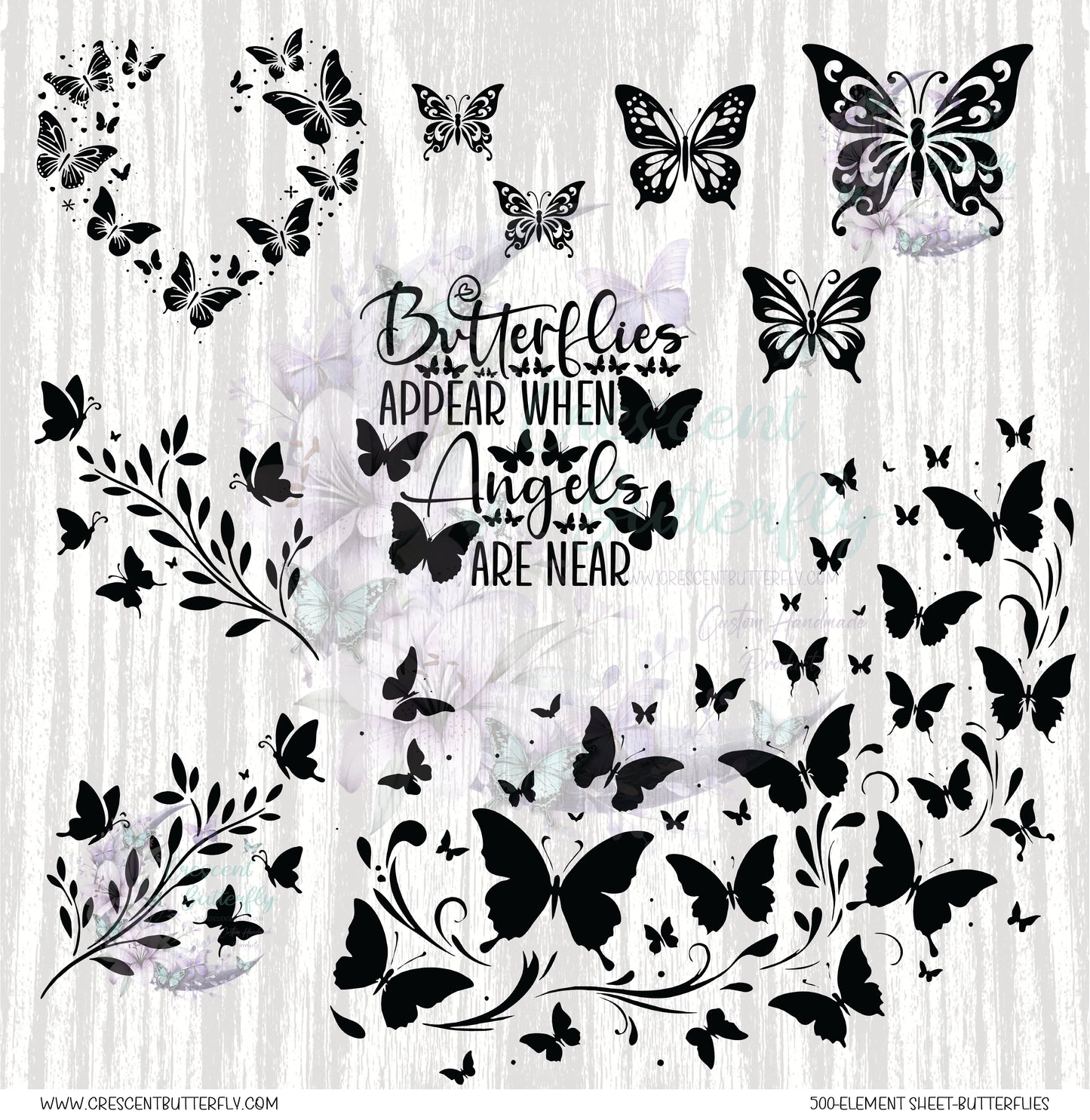 500-Element Sheet-Butterflies UV DTF