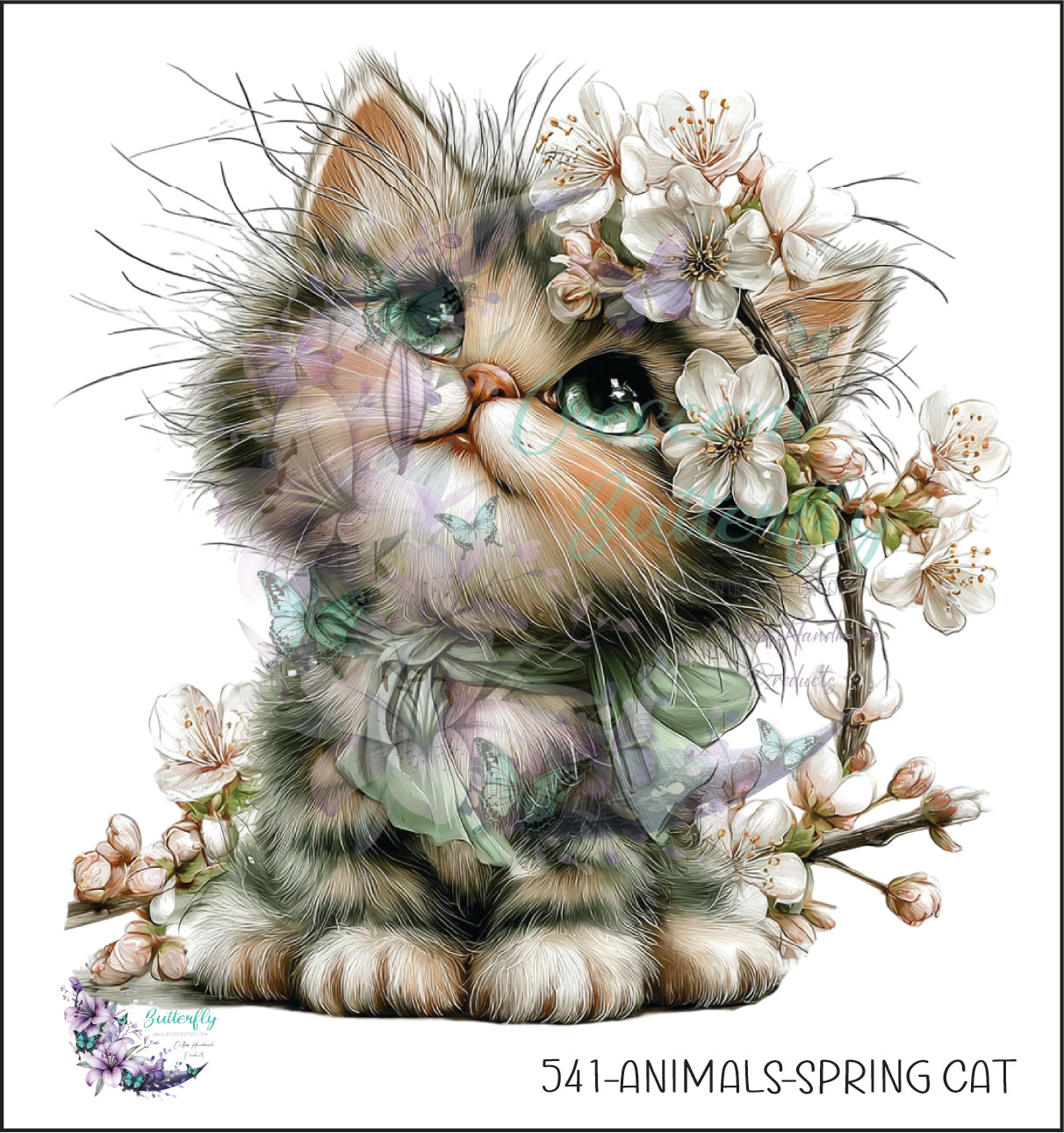 541-Animals-Spring Cat UV DTF Decal