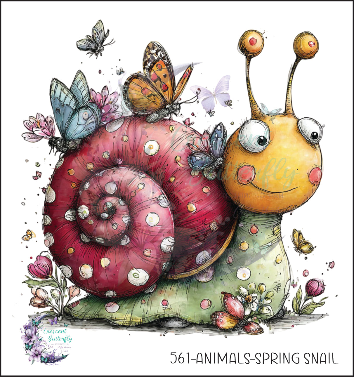 561-Animals-Spring Snail UV DTF Decal