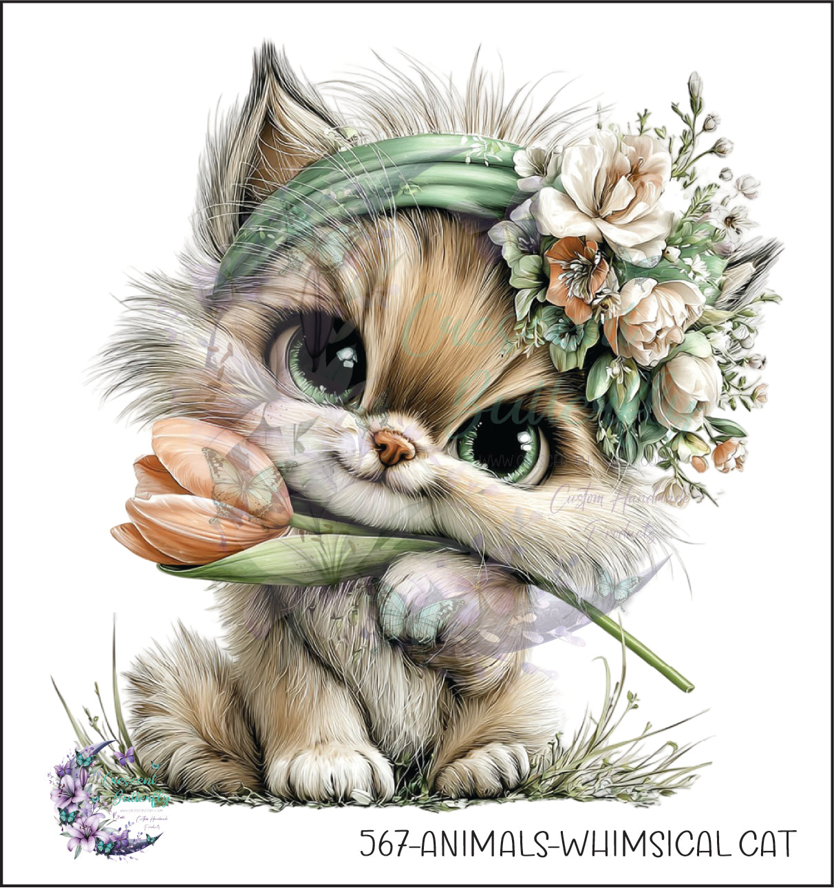 567-Animals-Whimsical Cat UV DTF Decal