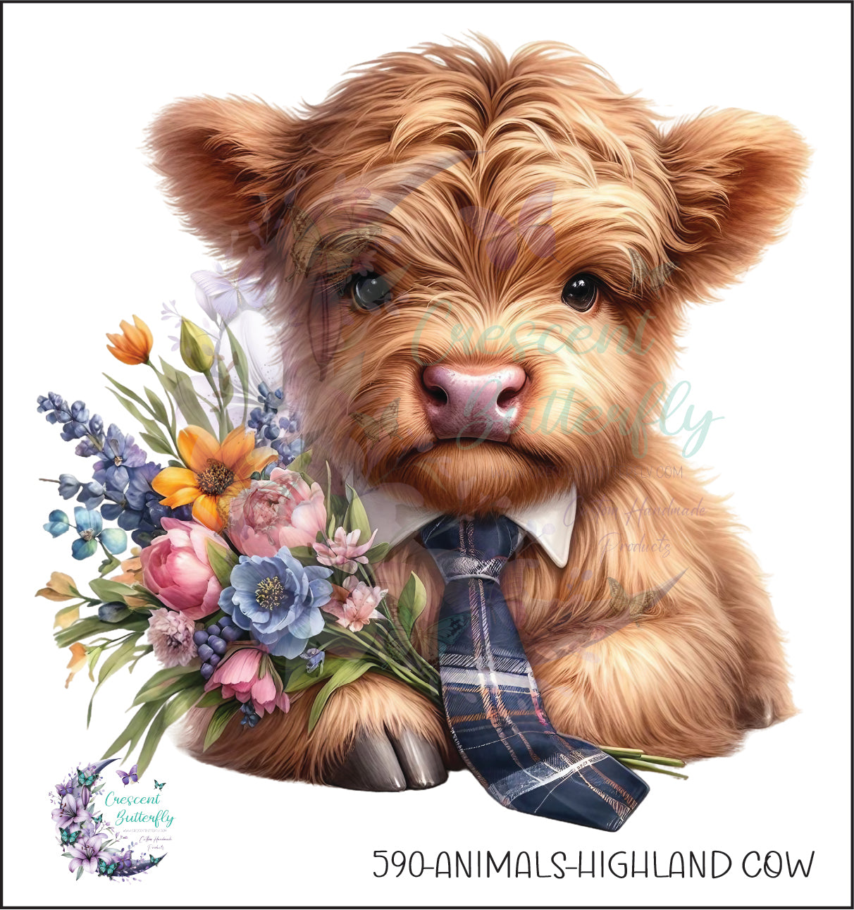 590-Animals-Highland Cow UV DTF Decal