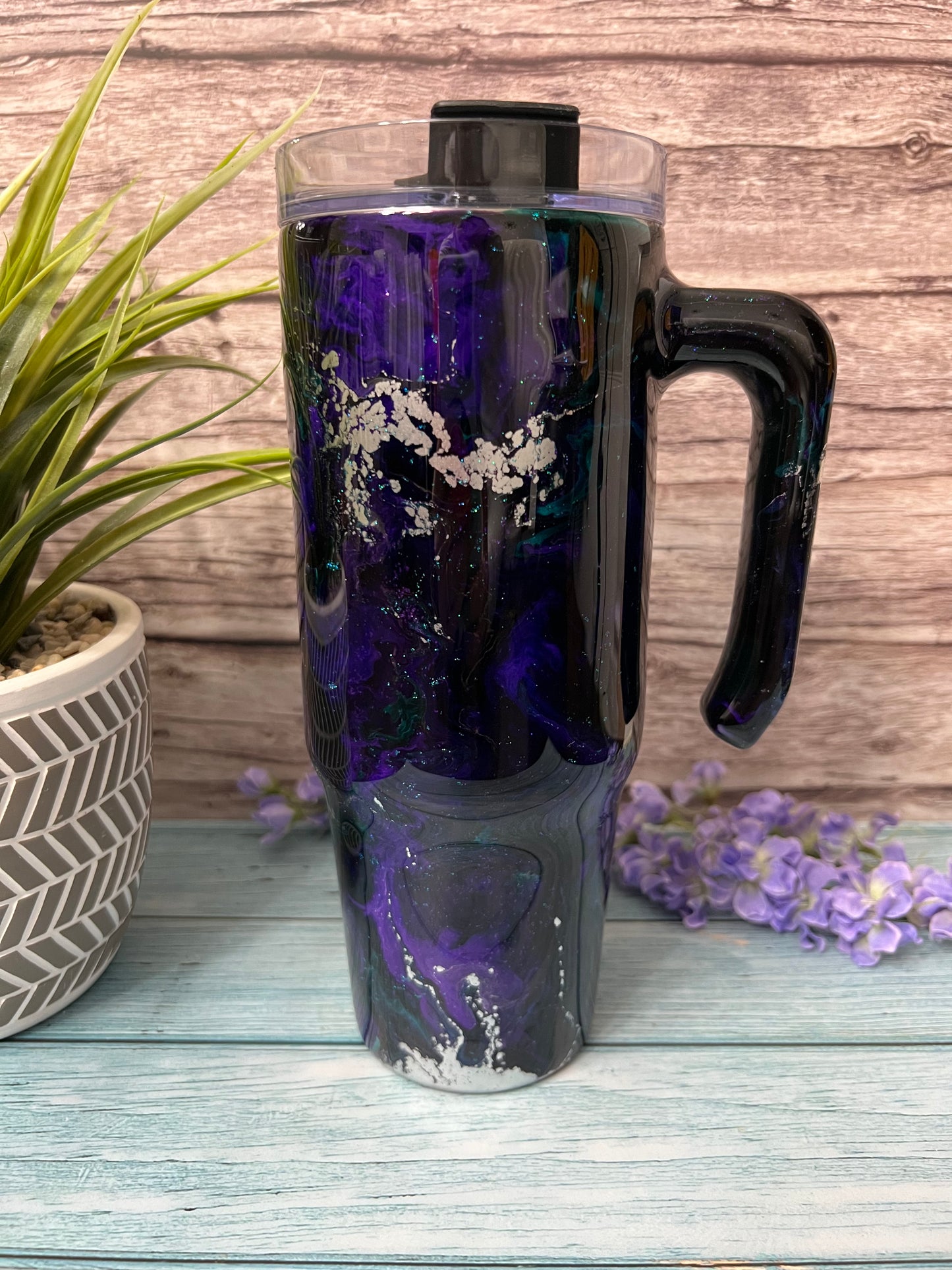 Purple Haze Handmade Custom Epoxy Tumbler