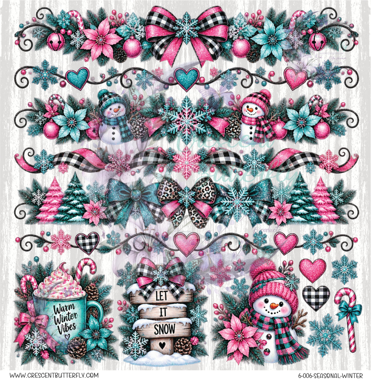 6-006-Seasonal-Winter 10x10 UV DTF Sheet