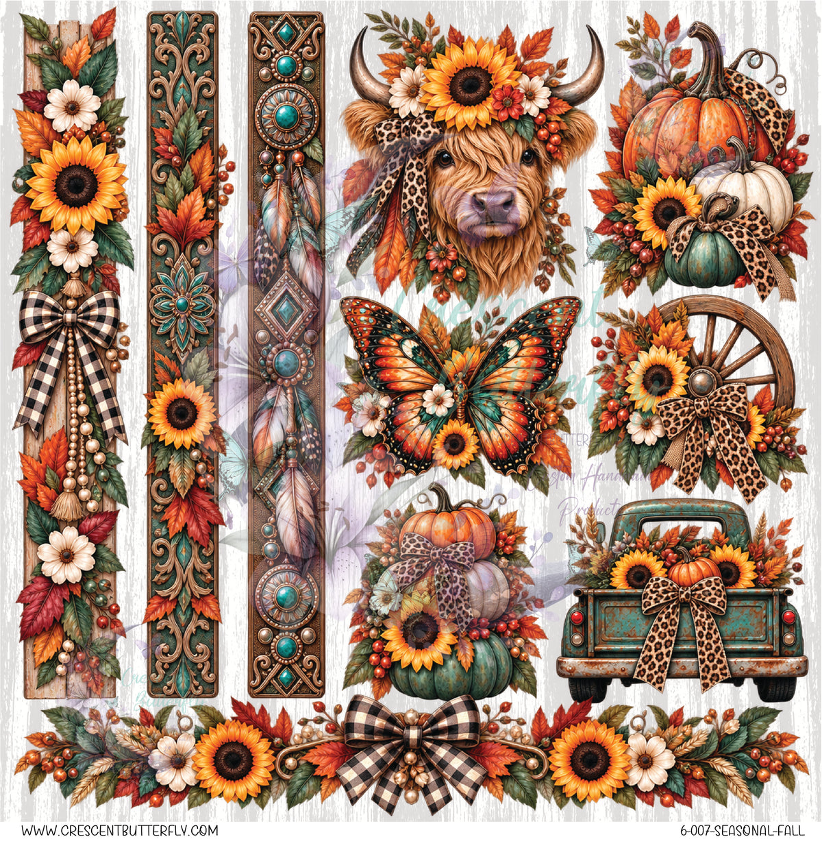 6-007-Seasonal-Fall 10x10 UV DTF Sheet