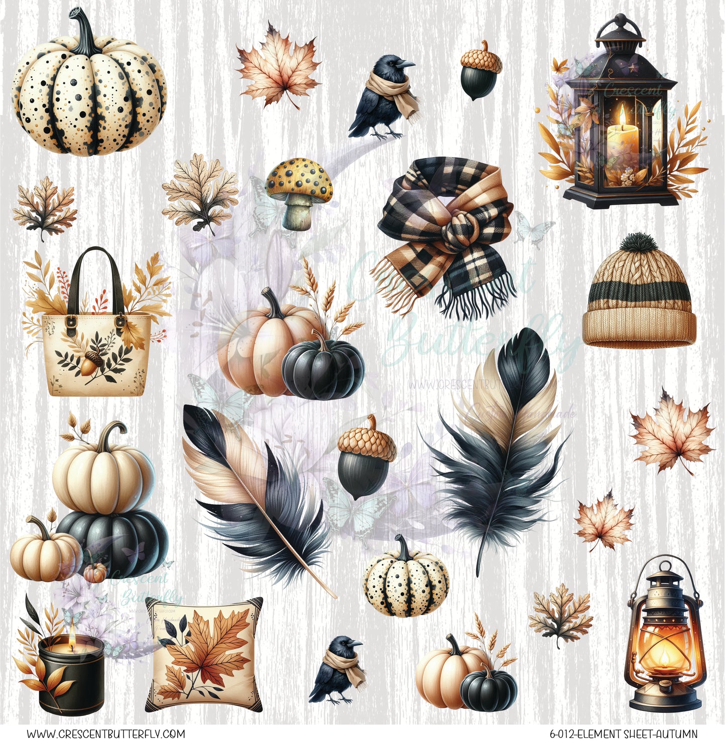 6-012-Element Sheet-Autumn UV DTF