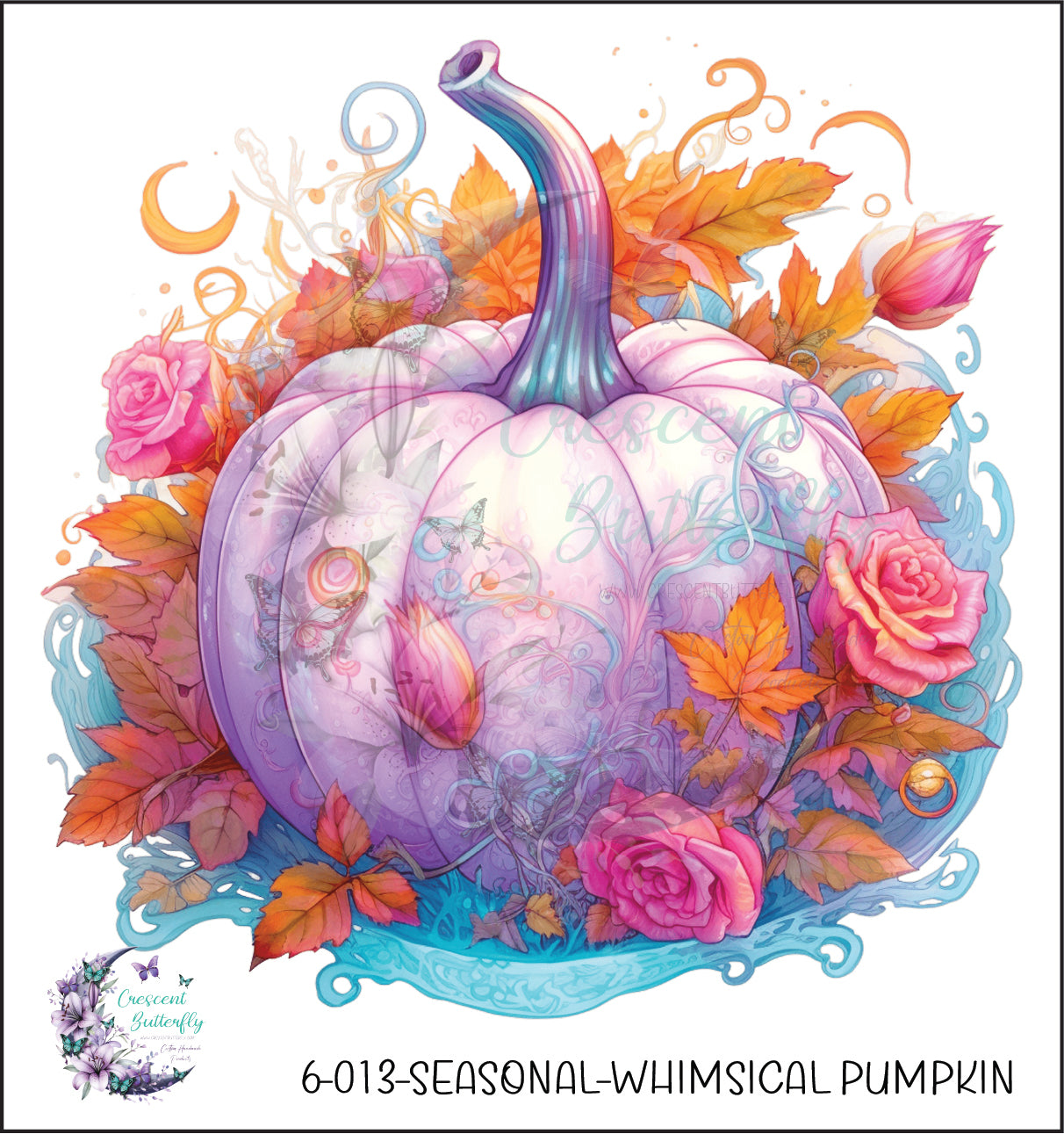 6-013-Seasonal-Whimsical Pumpkin UV DTF Decal