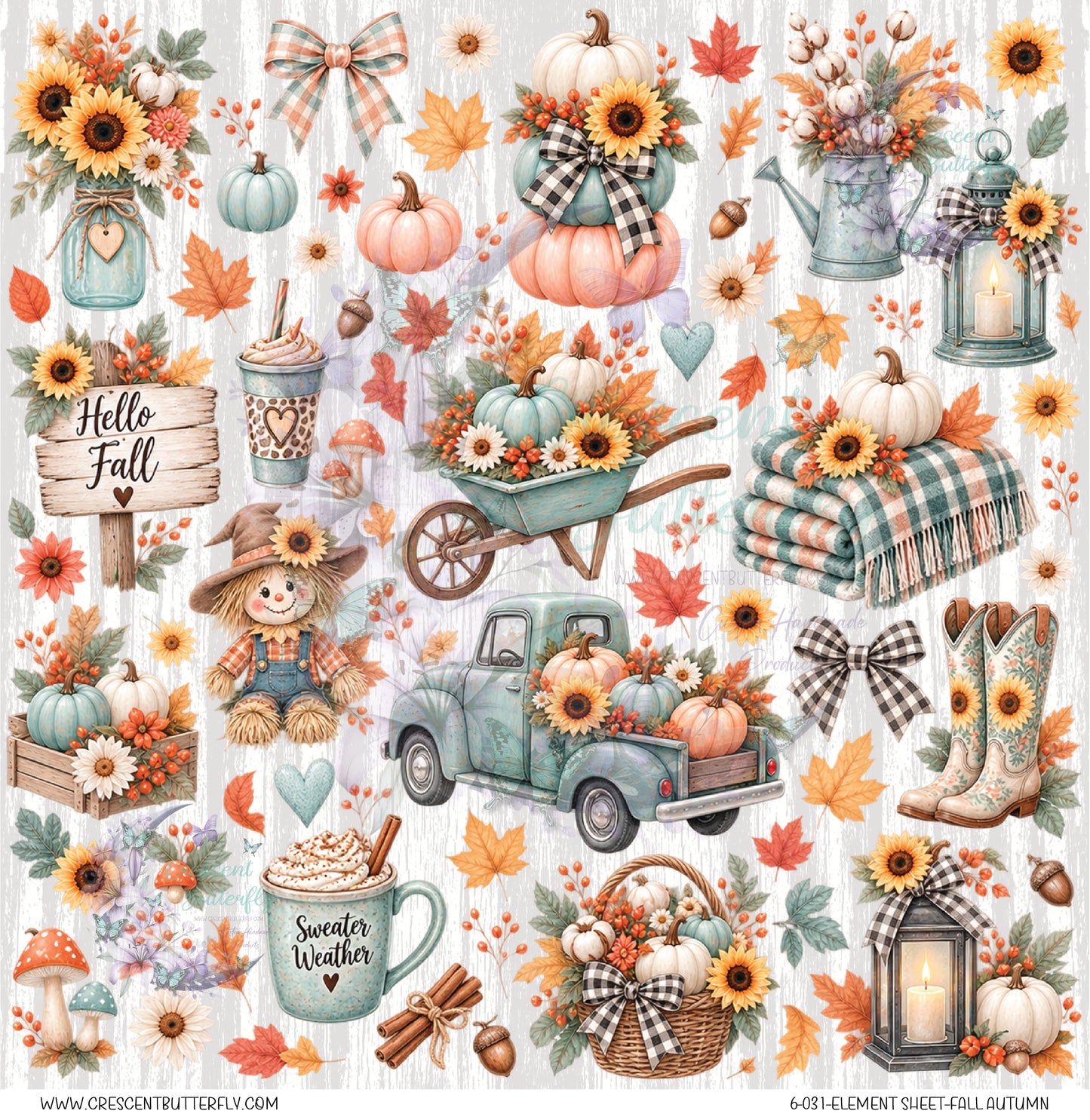 6-031-Element Sheet-Fall Autumn UV DTF