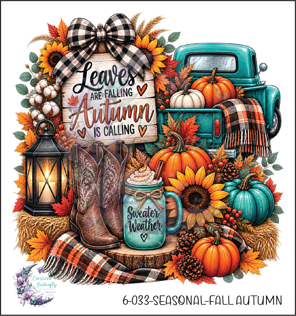 6-033-Seasonal-Fall Autumn UV DTF Decal
