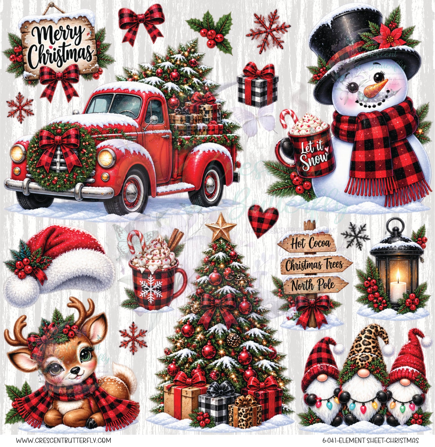 6-041-Element Sheet-Christmas UV DTF