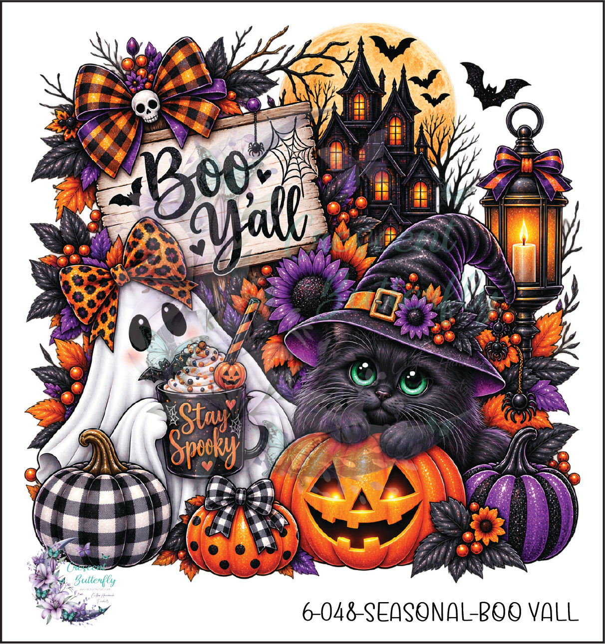 6-048-Seasonal-Boo Yall UV DTF Decal