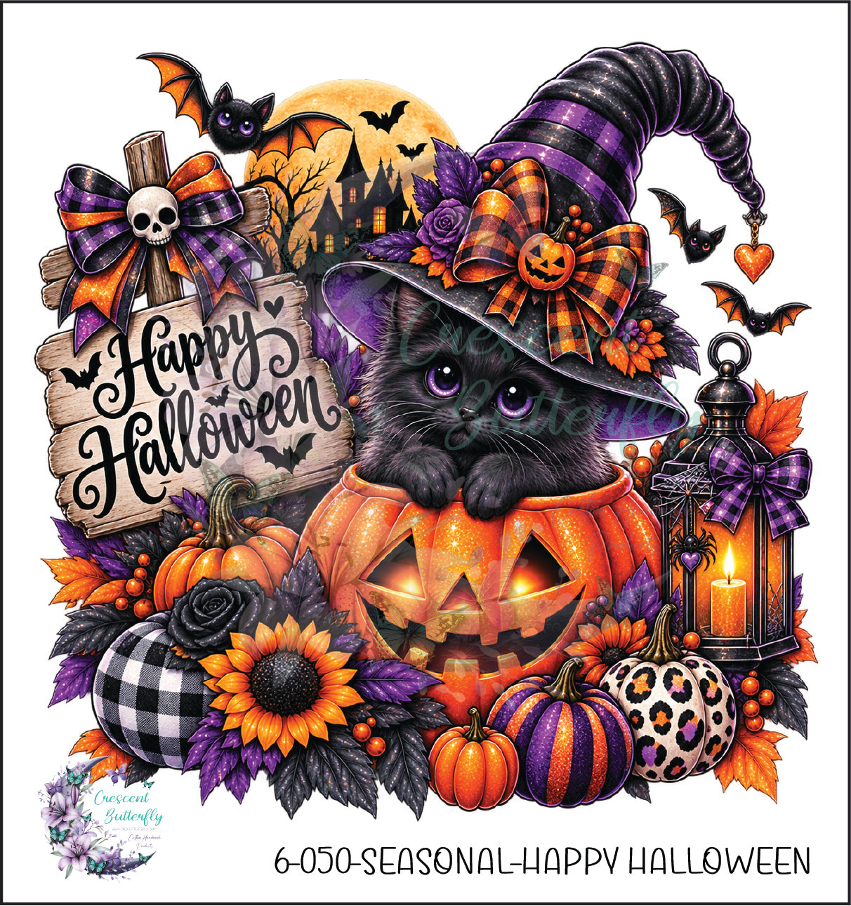 6-050-Seasonal-Happy Halloween UV DTF Decal