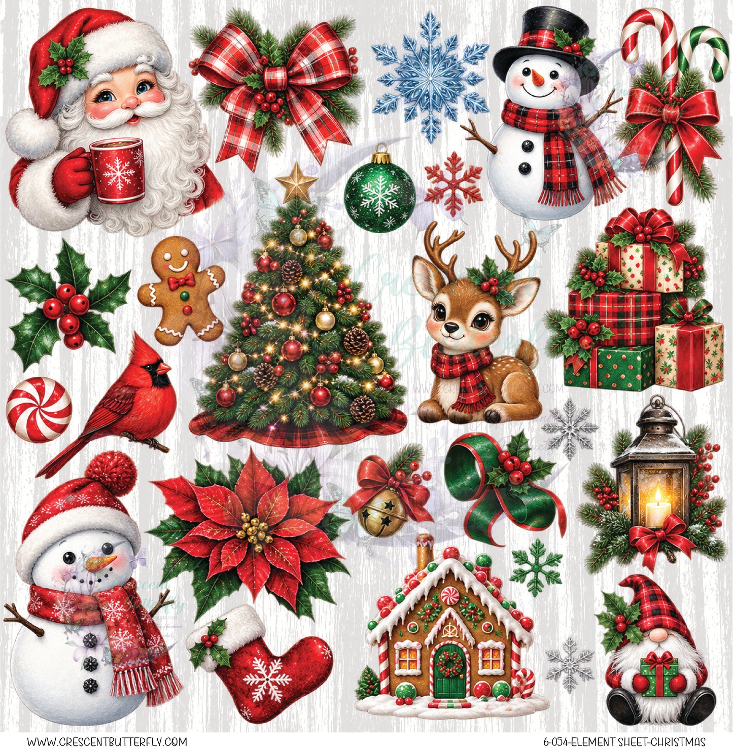 6-054-Element Sheet-Christmas UV DTF