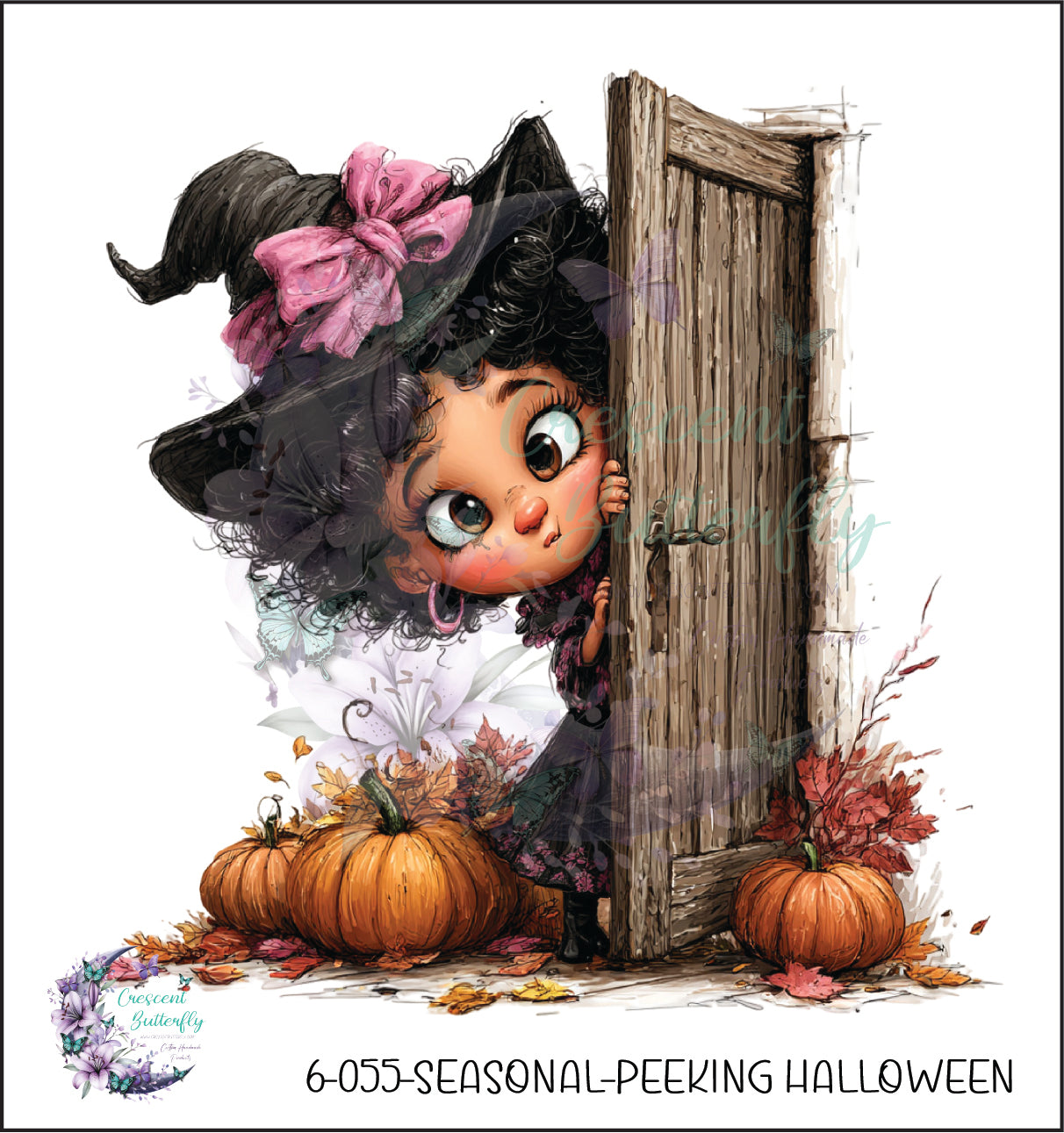 6-055-Seasonal-Peeking Halloween UV DTF Decal