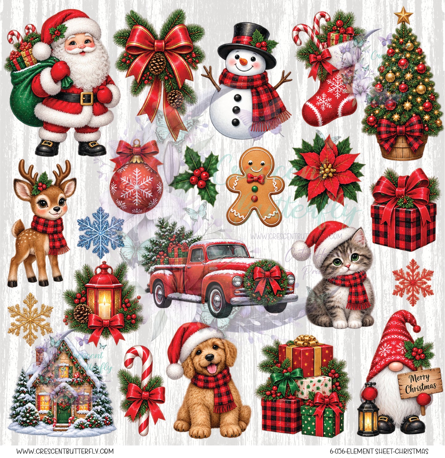 6-056-Element Sheet-Christmas UV DTF