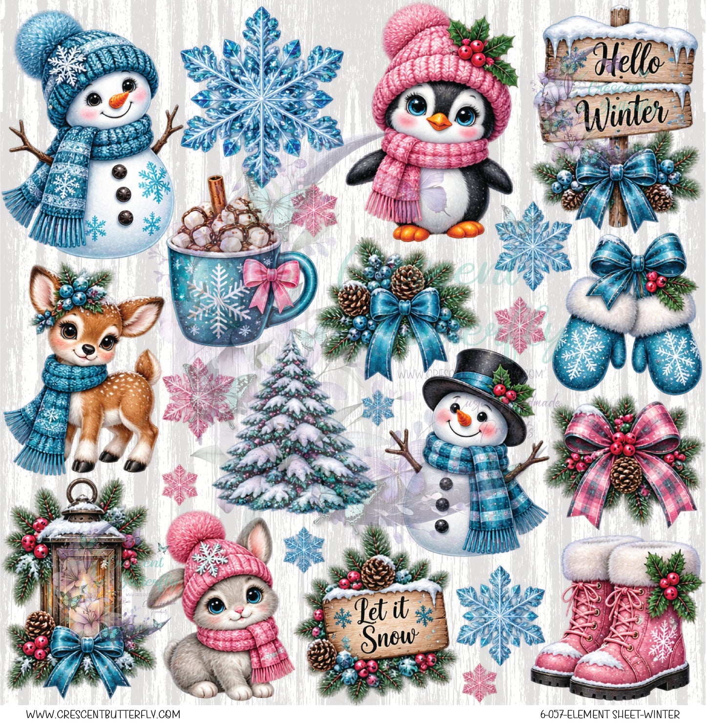 6-057-Element Sheet-Winter UV DTF