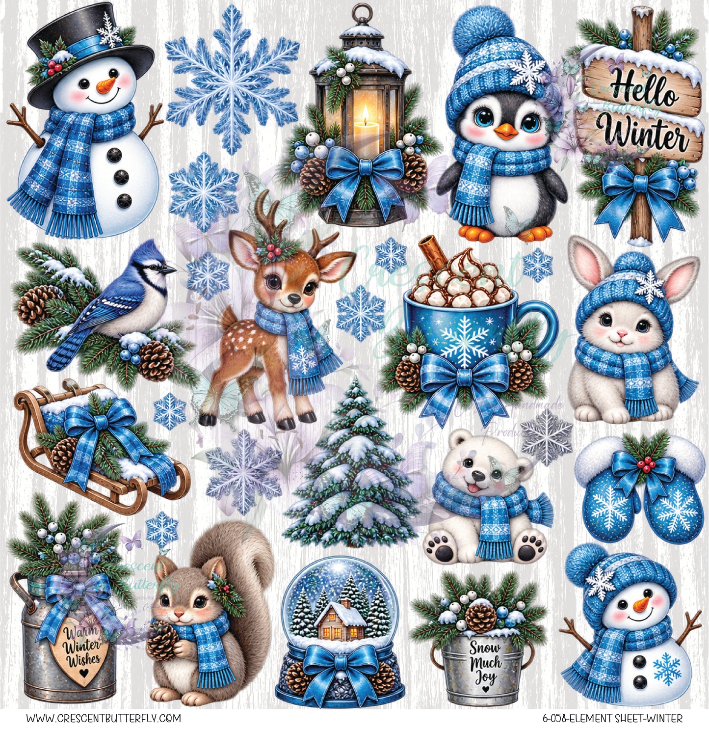 6-058-Element Sheet-Winter UV DTF