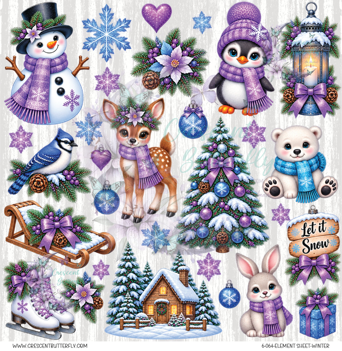 6-064-Element Sheet-Winter UV DTF
