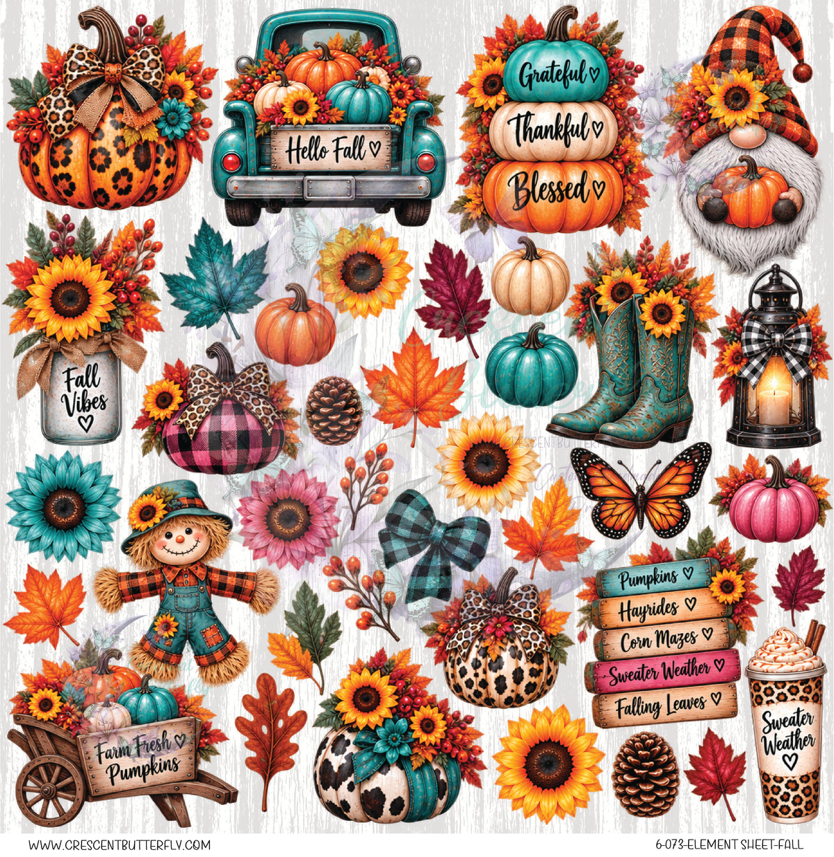 6-073-Element Sheet-Fall UV DTF