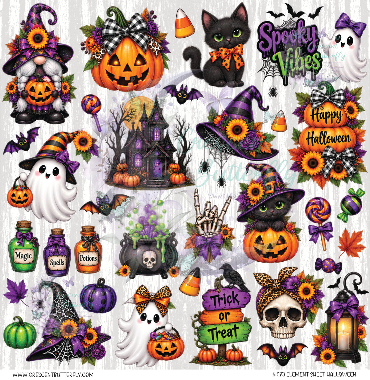 6-075-Element Sheet-Halloween UV DTF