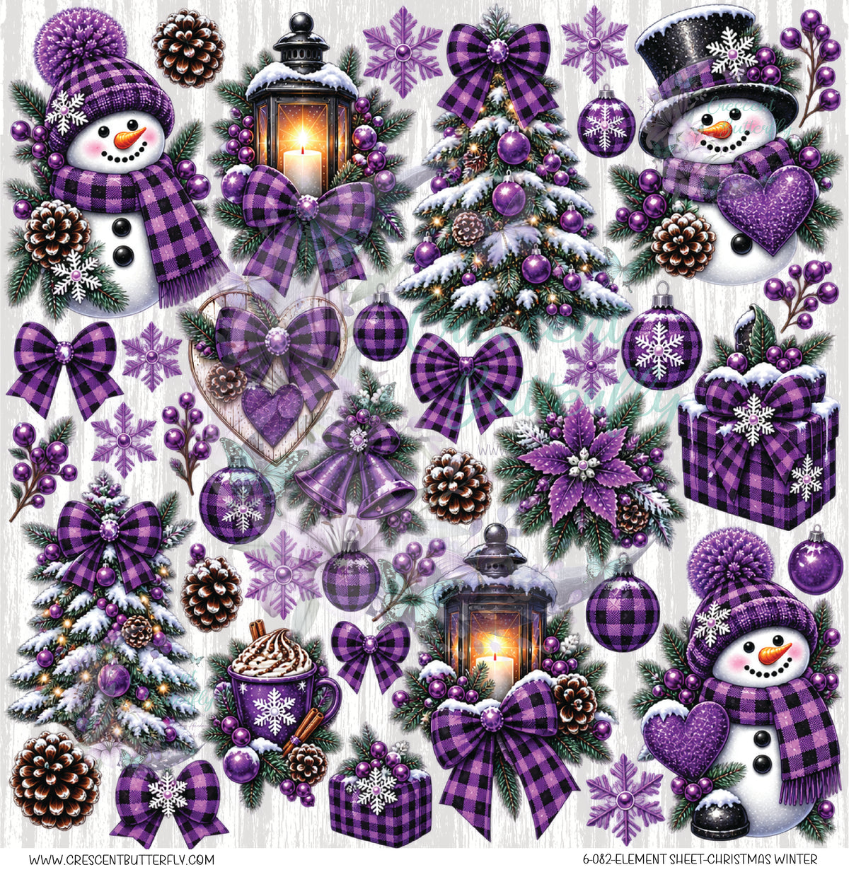 6-082-Element Sheet-Christmas Winter UV DTF