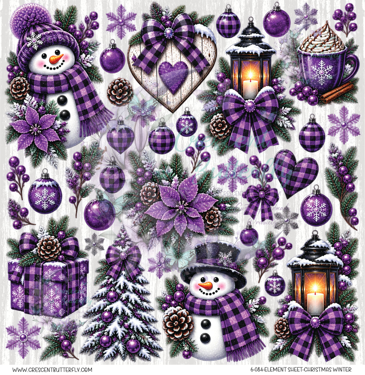 6-084-Element Sheet-Christmas Winter UV DTF