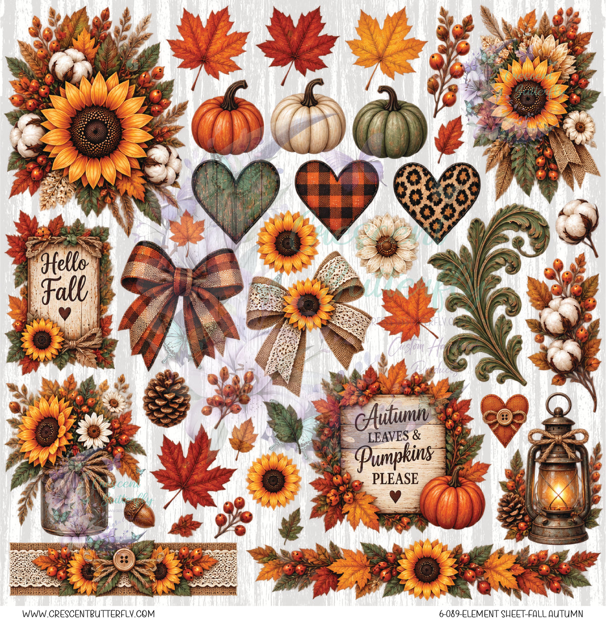 6-089-Element Sheet-Fall Autumn UV DTF