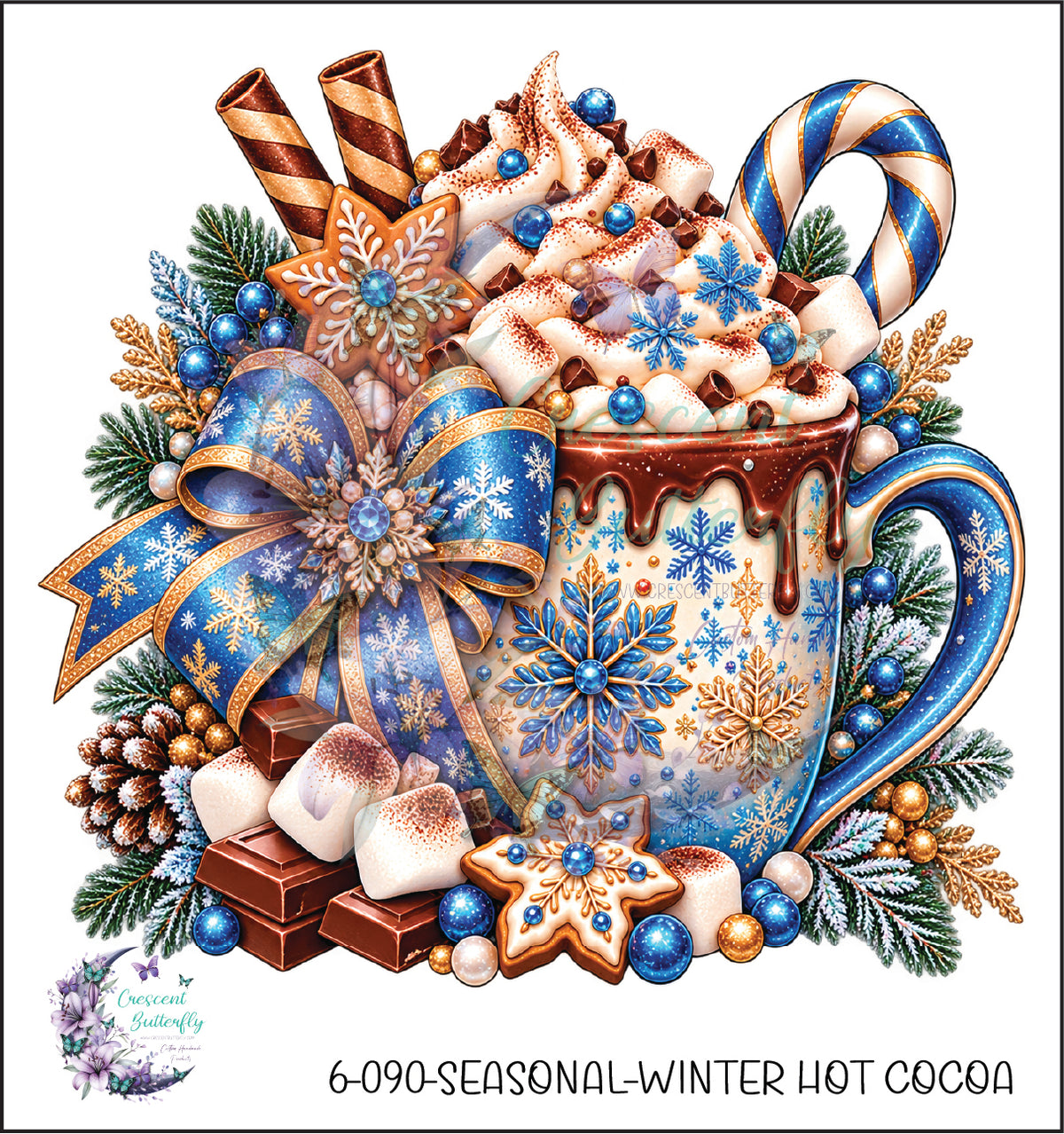 6-090-Seasonal-Winter Hot Cocoa UV DTF Decal