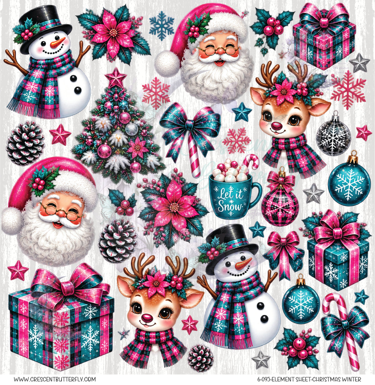 6-095-Element Sheet-Christmas Winter UV DTF