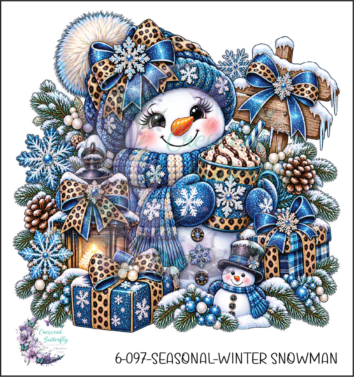 6-097-Seasonal-Winter Snowman UV DTF Decal