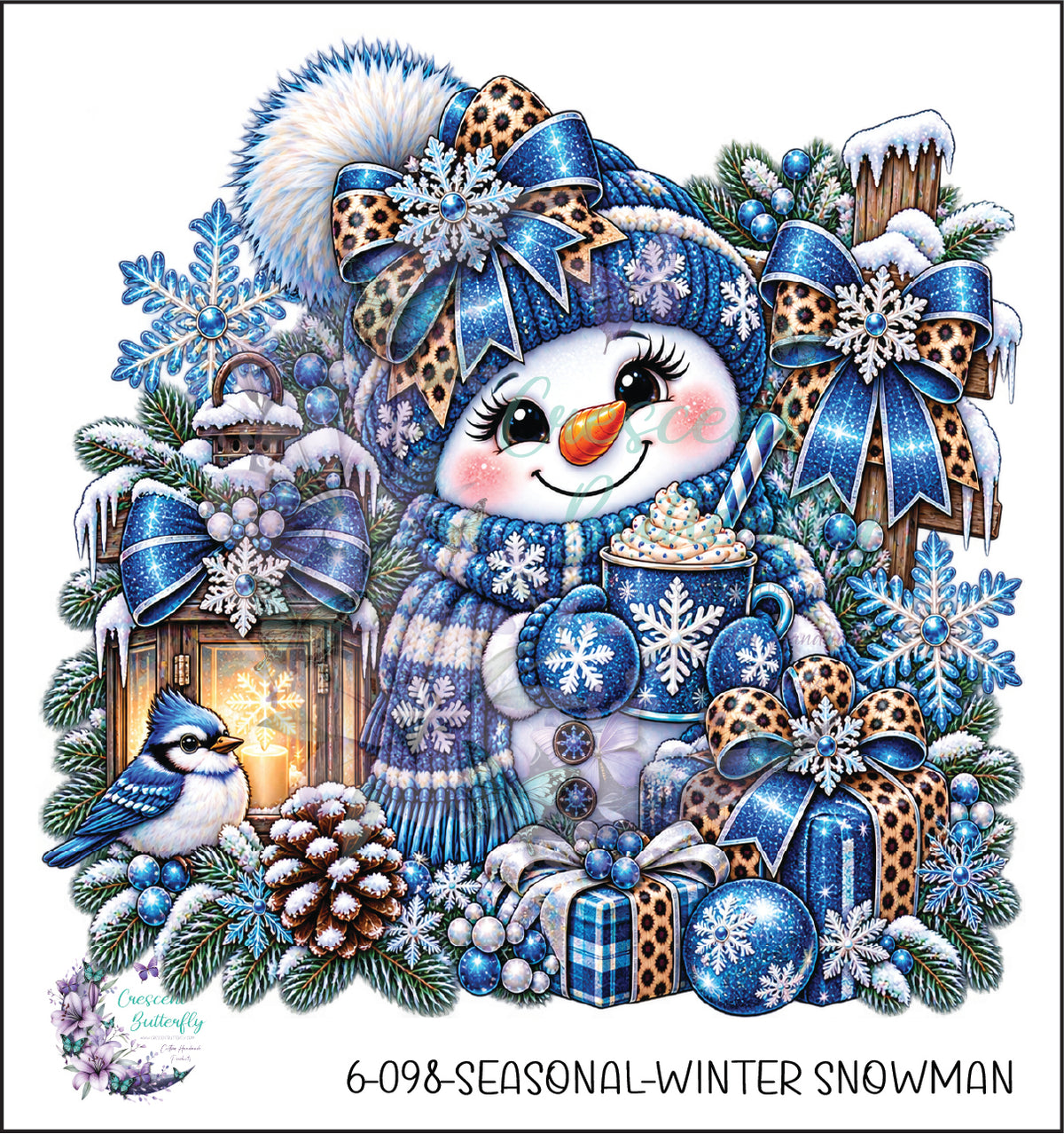 6-098-Seasonal-Winter Snowman UV DTF Decal