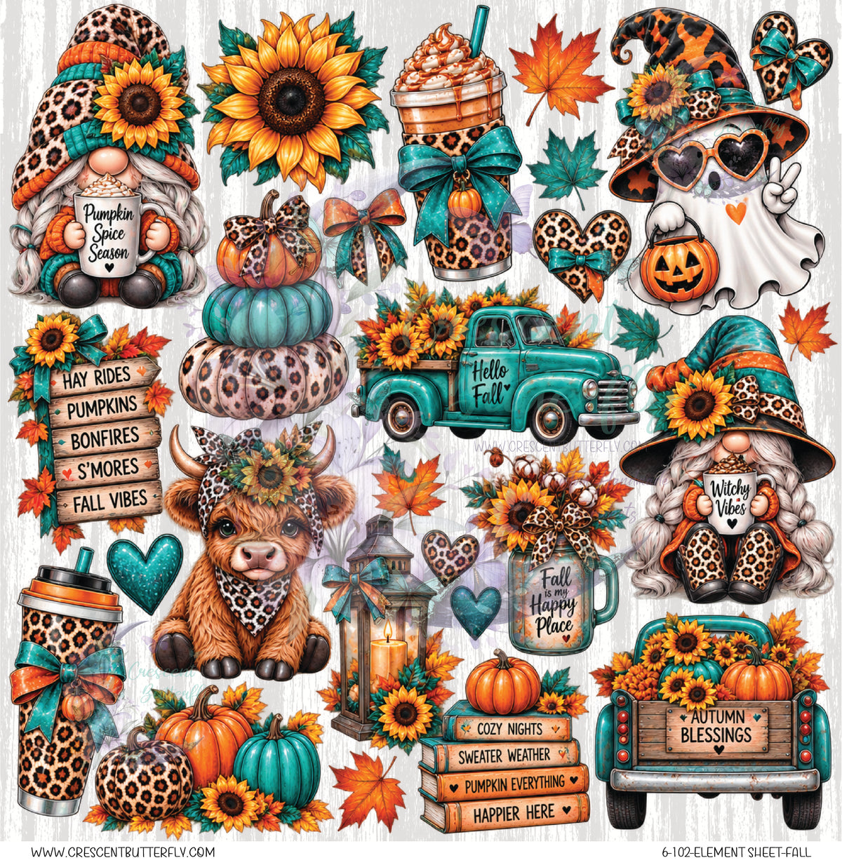 6-102-Element Sheet-Fall UV DTF