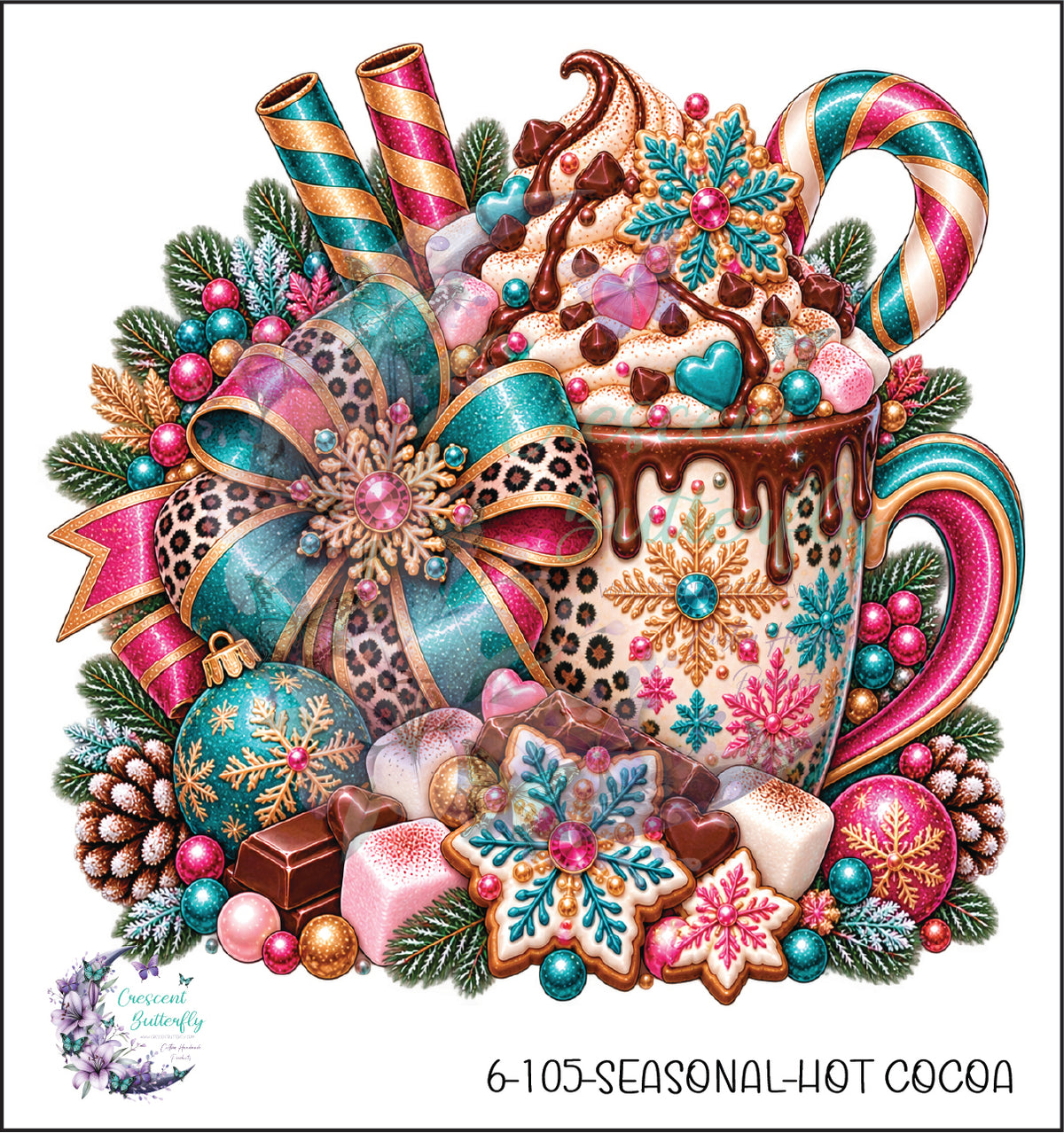 6-105-Seasonal-Hot Cocoa UV DTF Decal