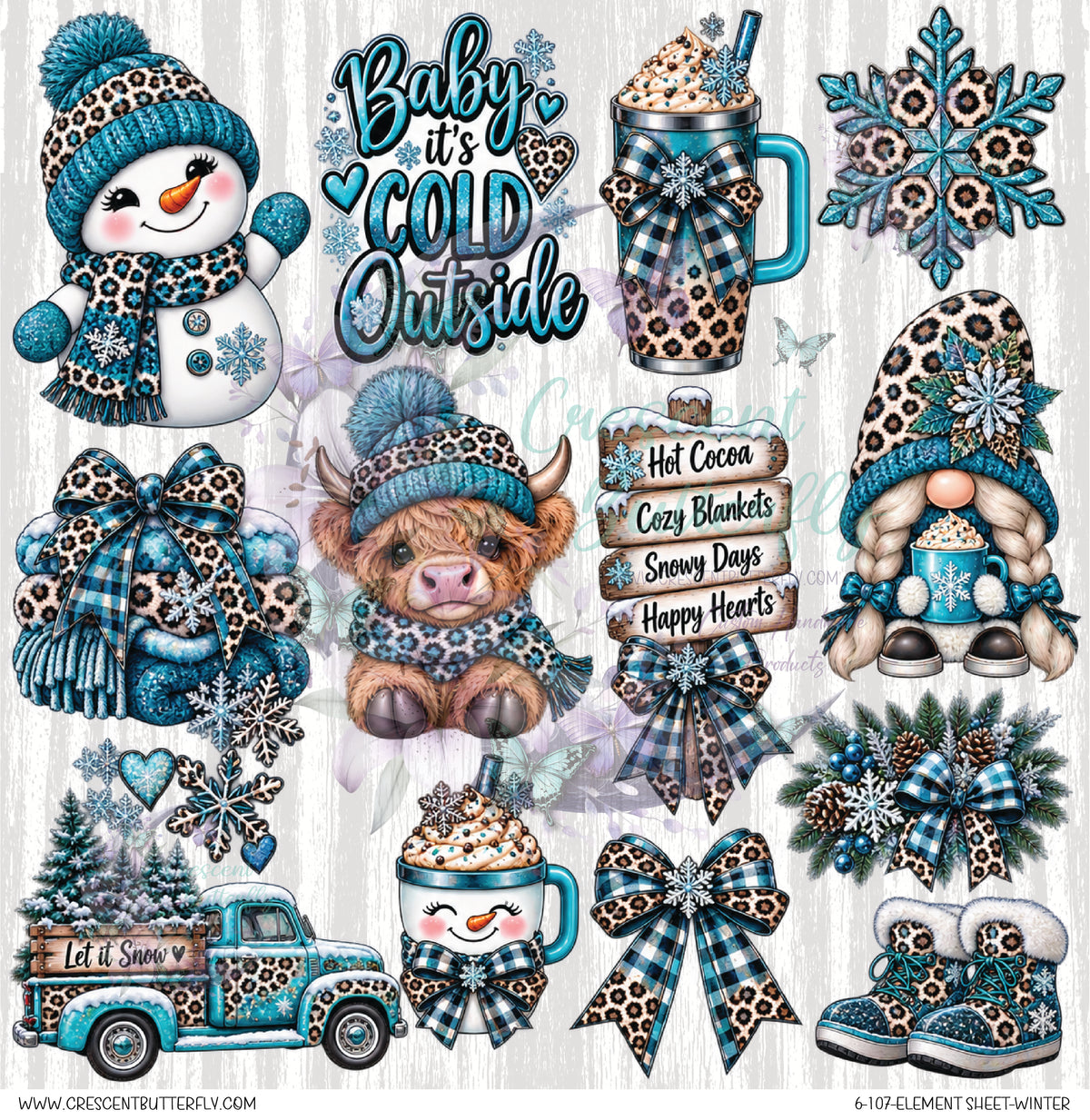 6-107-Element Sheet-Winter UV DTF