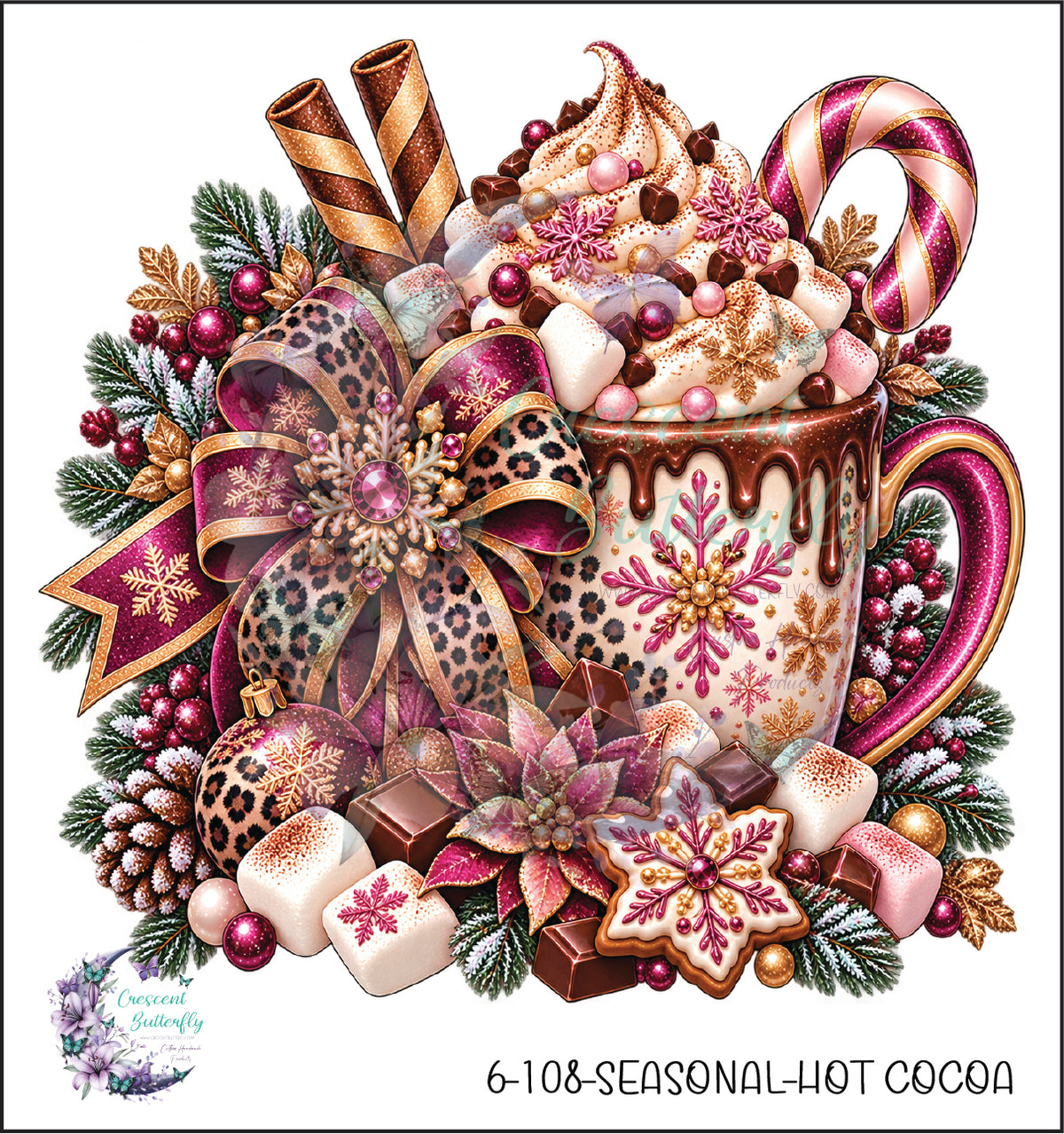 6-108-Seasonal-Hot Cocoa UV DTF Decal